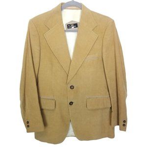 Vtg Cortefiel Mens 39 Tan Corduroy 2-Button Suit B - image 1